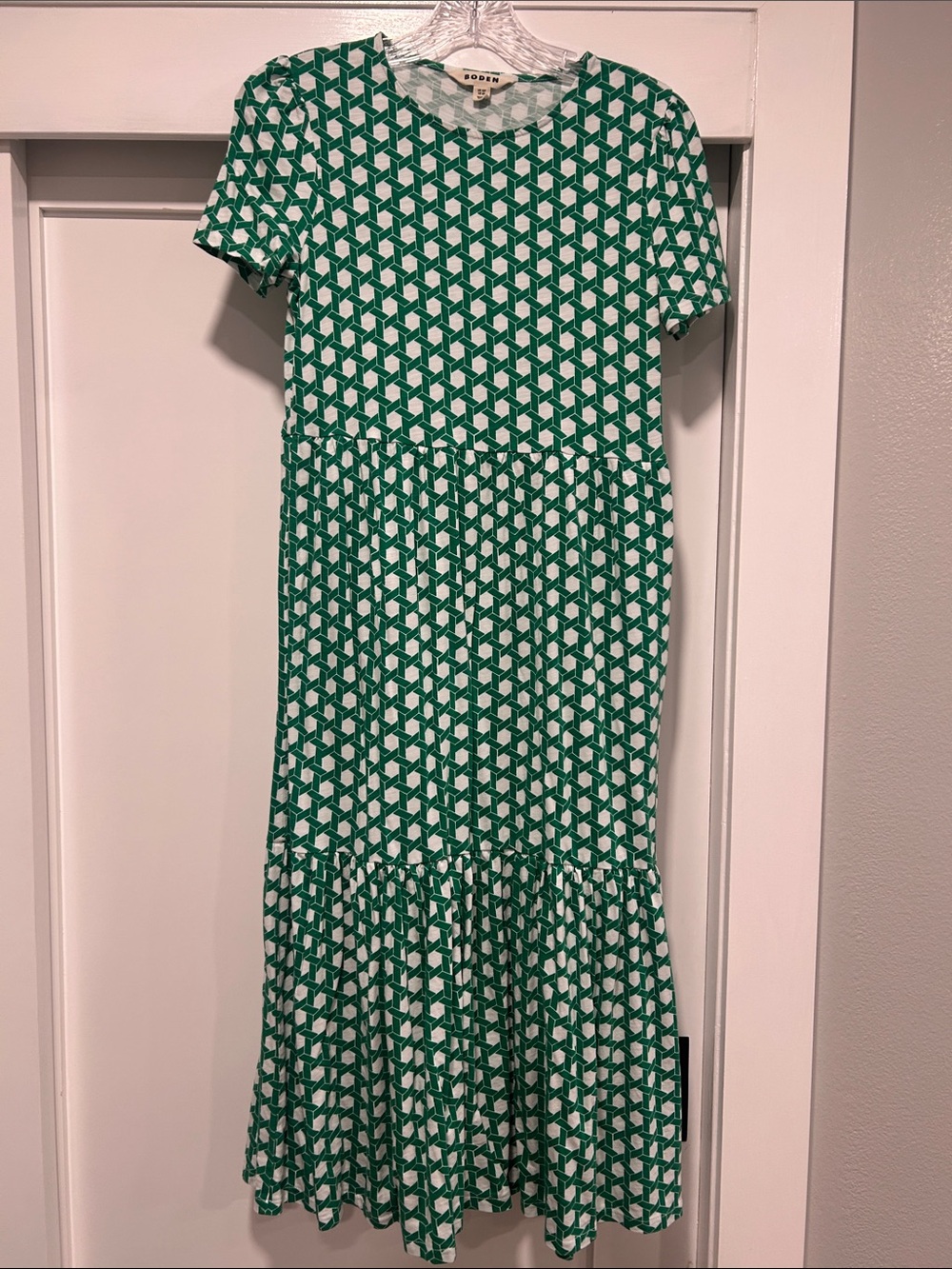 Green Geo-Print Kids Dress by Boden